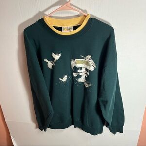 VINTAGE Morning Sun Sweatshirt Womens Large Bird The Landing Ladies